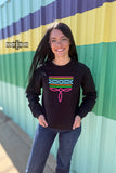 DS BLACK Neon Boot Stitch Sweater - Dixies Western Wear 