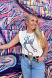 DS A Bit Ranchy Tank- CREAM - Dixies Western Wear 