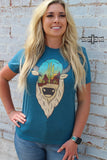 western apparel, western graphic tee, graphic western tees, wholesale clothing, western wholesale, women's western graphic tees, wholesale clothing and jewelry, western boutique clothing, western women's graphic tee, bright buffalo graphic tee, desert buffalo graphic tee, desert scene, buffalo, bright graphic tee, colorful graphic tee, buffalo graphic tee, colorful western graphic tee, western desert graphic tee