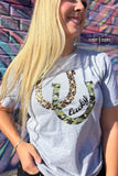DS Lucky Horseshoe TEE - Dixies Western Wear 
