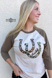 DS Lucky Horseshoe RAGLAN - Dixies Western Wear 