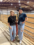 BLACK Vallejo Velvet Button Up - Dixies Western Wear 
