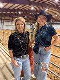 BLACK Vallejo Velvet Button Up - Dixies Western Wear 