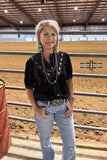 BLACK Vallejo Velvet Button Up - Dixies Western Wear 