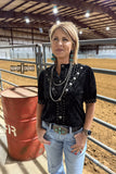 BLACK Vallejo Velvet Button Up - Dixies Western Wear 