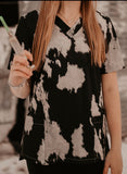Cow Print Scrub Top - Dixies Western Wear 
