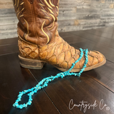 Turquoise Chip Stone Rope Necklace