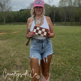 Stockdale Checkered Cowhide Wallet - Dixies Western Wear 