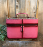 Pink Feathers Leather Jewelry Box  