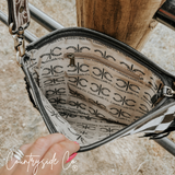 Rodeo Square Cowhide Checkered Purse