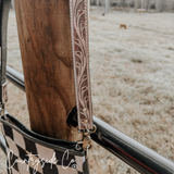 Rodeo Square Cowhide Checkered Purse