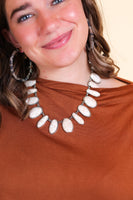 Not so rough around the edges cream stone necklace