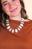 Not so rough around the edges cream stone necklace