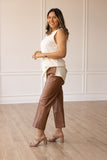 Always Edgy Brown Snake Print Leather Pants