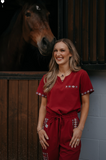 Maroon Simple Aztec Top
