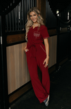 Maroon Boot-Stitch Pants