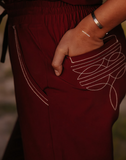 Maroon Boot-Stitch Pants