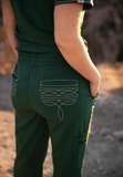 Hunter Green Boot-Stitch Pants