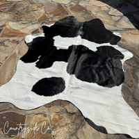 Black and White Hair On Cowhide Rug