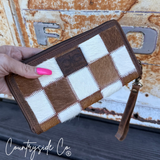 Stockdale Checkered Cowhide Wallet - Dixies Western Wear 