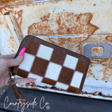 Stockdale Checkered Cowhide Wallet - Dixies Western Wear 