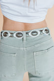 The Talia Western Concho Belt in White
