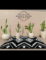 Black + Ivory - 6ft x 9ft - RANCH RUGS  -THE DAVIS -