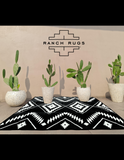 Black + Ivory - 6ft x 9ft - RANCH RUGS  -THE DAVIS -