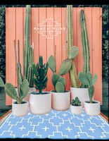 BLUE + IVORY - 6ft x 9ft - RANCH RUGS  -LAJITAS DESIGN-