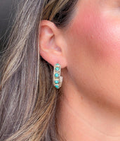 Kingman Turquoise Half Hoops