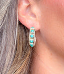Kingman Turquoise Half Hoops