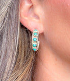 Kingman Turquoise Half Hoops