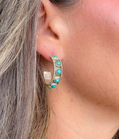 Kingman Turquoise Half Hoops