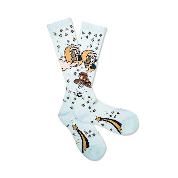 Cosmic Cowgirl Light Blue Performance Socks