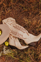 SALE The Out West Tall Cowboy Boot in Cream