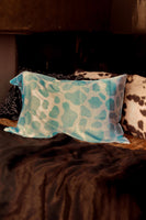 Blue Cow Print Satin Pillow Case