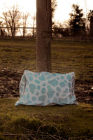 Blue Cow Print Satin Pillow Case