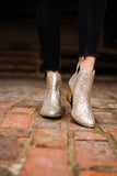 Fiera Glitter Booties in Gold