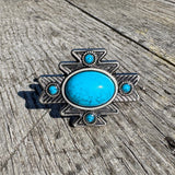 Southwestern Style Cowboy Scarf Slide Keeper with turquoise stone BY Double B Wild Rags - Dixies Western Wear 
