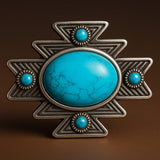 Southwestern Style Cowboy Scarf Slide Keeper with turquoise stone BY Double B Wild Rags - Dixies Western Wear 