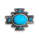 Southwestern Style Cowboy Scarf Slide Keeper with turquoise stone BY Double B Wild Rags - Dixies Western Wear 