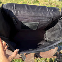 Genuine Western Cowhide Leather Backpack Diaper Bag Personal Item carry-on luggage
