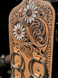 Genuine Western Tooled Leather Wild Rag Scarf Display Holder Keeper a Double B Wild Rags Exclusive