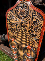 Genuine Western Tooled Leather Wild Rag Scarf Display Holder Keeper a Double B Wild Rags Exclusive