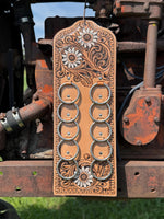 Genuine Western Tooled Leather Wild Rag Scarf Display Holder Keeper a Double B Wild Rags Exclusive