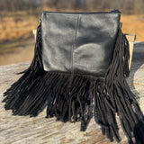 Checkered Black and White Genuine Leather Western Purse by Double B Wild Rags - Dixies Western Wear 