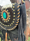 Genuine Western Boho Fringe suede leather purse by Double B - Dixies Western Wear 