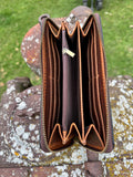 Genuine Leather Hand Tooled Sunflower Wallet by Double B - Dixies Western Wear 