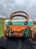 Desert Sunset Western Speedy Leather Purse with optional wallet - Dixies Western Wear 