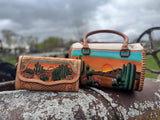 Desert Sunset Western Speedy Leather Purse with optional wallet - Dixies Western Wear 